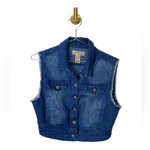 Breaker Jeans womens Y2K denim distressed vest size medium